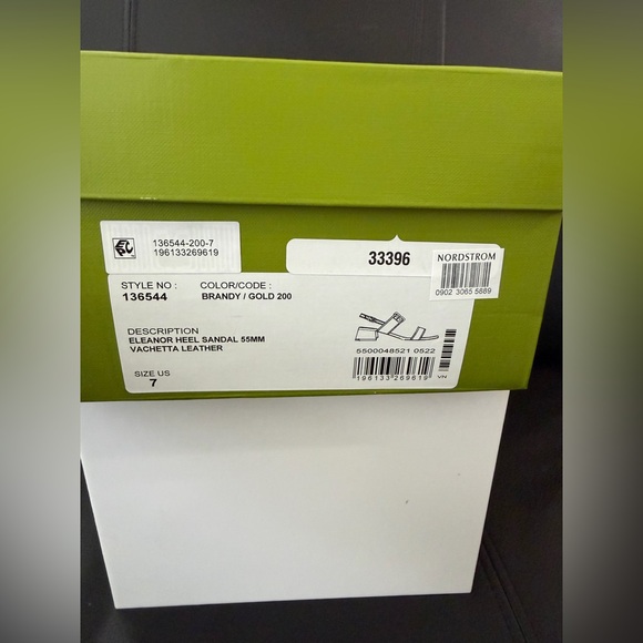 ELEANOR HEEL SANDAL 55MM VACHETTA LEATHER SIZE 7 BROWN NIB - Picture 7 of 7